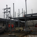 Early stage of installation of structural steel