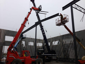 Structural Steel Erecion using all sorts of equipment